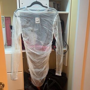 Free People Sheer White Long Sleeve slip for under oversized tops or dresses